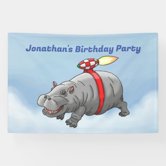 Das Nilpferd mit einem Jetpack Banner (Horizontal)