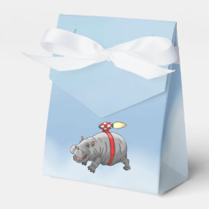 Das Nilpferd mit einem Jetpack Geschenkschachtel