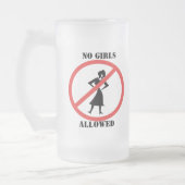 Das No Symbol Piktogramm No Girls erlaubt Mattglas Bierglas (Links)