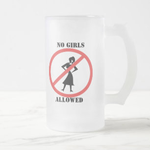 Das No Symbol Piktogramm No Girls erlaubt Mattglas Bierglas