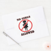 Das No Symbol Piktogramm No Girls erlaubt Runder Aufkleber (Umschlag)