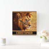 Das Nobelionenfoto Quadratische Wanduhr (Zuhause)