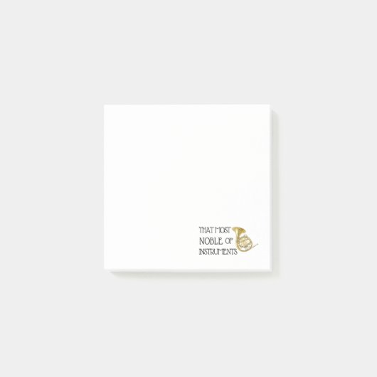 Das Noble der Instrumente - Französisches Horn Post-it Klebezettel (Vorderseite)
