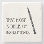 Das Noble der meisten Instrumente - Oboe-Untersetz Steinuntersetzer (Vorderseite)