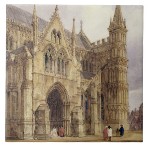 Das Nordwestportal von Salisbury-Kathedrale, 1832 Fliese