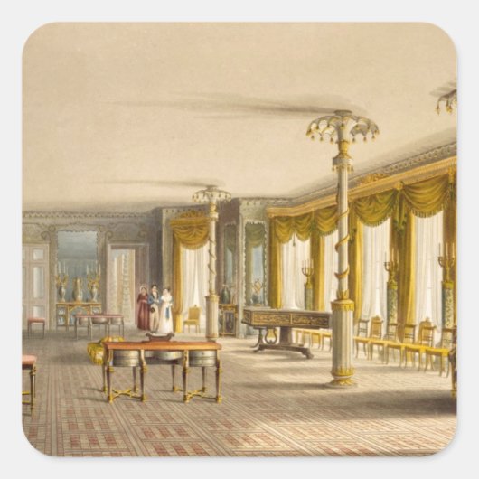 Das North Zeichnend Room oder die Music Room Galle Quadratischer Aufkleber (Vorderseite)