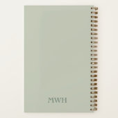 Das Notebook von Sage Green Poet | Monogramm Notizblock (Rückseite)