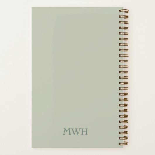 Das Notebook von Sage Green Poet | Monogramm Notizblock (Rückseite)