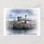 Das "Nubble" Cape Neddick Leuchtturm York, Maine Postkarte (Vorderseite)