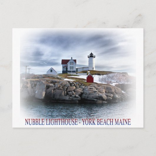Das "Nubble" Cape Neddick Leuchtturm York, Maine Postkarte (Vorderseite)