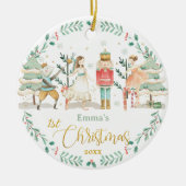 Das Nutcracker Ballet Baby 1. Weihnachtsjubiläum F Keramik Ornament (Vorne)