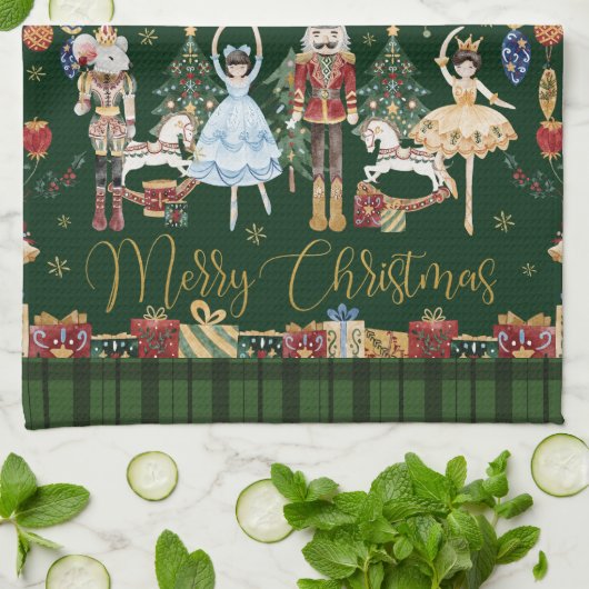 Das Nutcracker Ballet Festival frohe Weihnachten Geschirrtuch (Gefaltet)