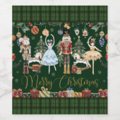 Das Nutcracker Ballet Festival frohe Weihnachten Weinetikett (Einzelnes Label)
