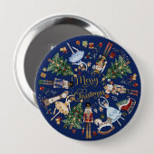 Das Nutcracker Ballet Vintag frohe Weihnachtsgesch Button (Vorne & Hinten)