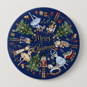 Das Nutcracker Ballet Vintag frohe Weihnachtsgesch Button (Vorderseite)