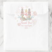 Das Nutcracker Ballett Blush Pink Weihnachten Runder Aufkleber (Tasche)
