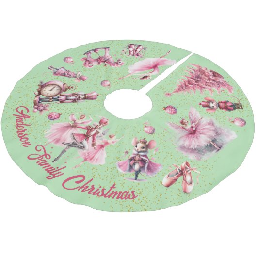 Das Nutcracker-Ballett Polyester Weihnachtsbaumdecke (Schrägansicht)