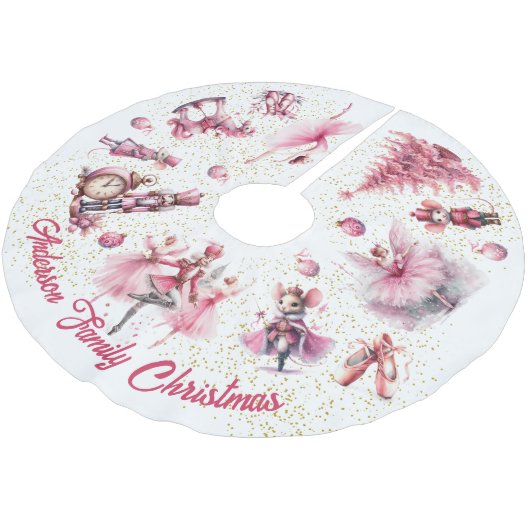 Das Nutcracker-Ballett Polyester Weihnachtsbaumdecke (Schrägansicht)