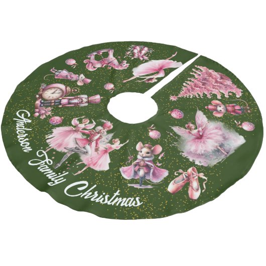 Das Nutcracker-Ballett Polyester Weihnachtsbaumdecke (Schrägansicht)