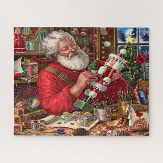 Das Nutcracker-Gemälde des Weihnachtsmanns in sein Puzzle (Horizontal)