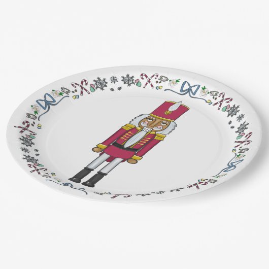 Das Nutcracker Prinzen Weihnachten-Party Pappteller (Schrägansicht)