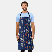 Das Nutcracker Weihnachtsballett Vintag Navy Blue Schürze (Getragen)