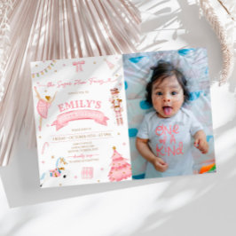 Das Nutcracker Winter 1. Geburtstag Foto Einladung