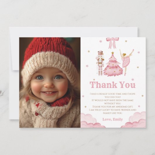 Das Nutcracker Winter Foto Danke Karte (Vorderseite)