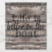 DAS NÜTZLICHE LEBEN IST BESSER AUF DEM SCHIFF WEINETIKETT (Einzelnes Label)