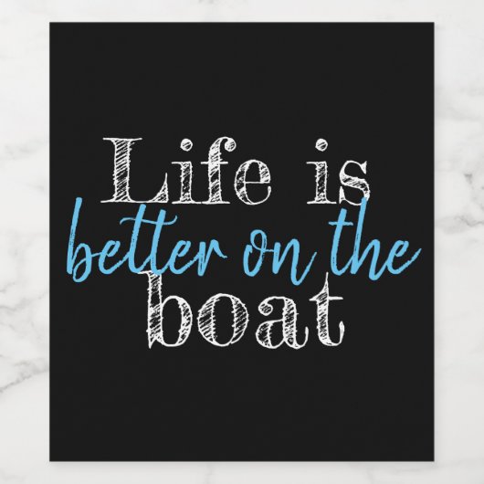 DAS NÜTZLICHE LEBEN IST BESSER AUF DEM SCHIFF WEINETIKETT (Einzelnes Label)