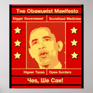 Das Obamunist Manifest-Plakat Poster