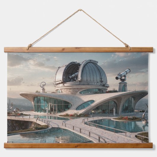 Das Observatorium Wandteppich Mit Holzrahmen (Vorne)
