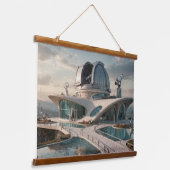 Das Observatorium Wandteppich Mit Holzrahmen (Gewinkelt)