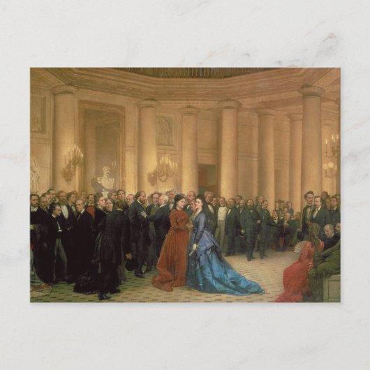 Das Odeon Theater, Paris, 1869 (Öl auf Leinwand) Postkarte (Vorderseite)