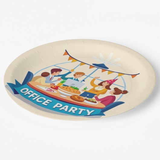 Das Office-Party Pappteller (Schrägansicht)