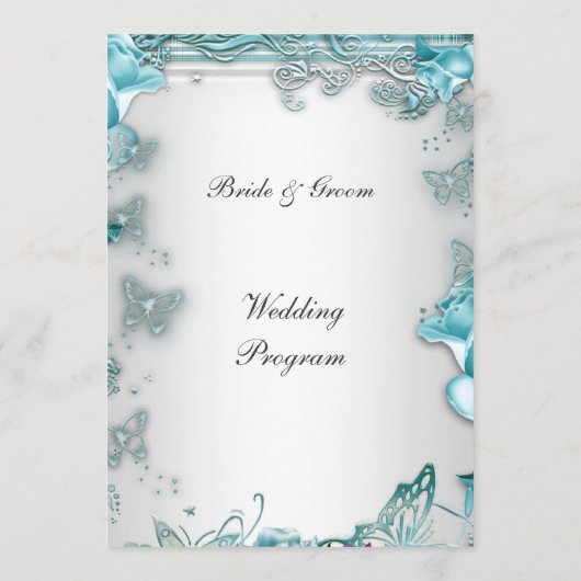 Das offizielle Hochzeitsprogramm Blau Programm (Rückseite)