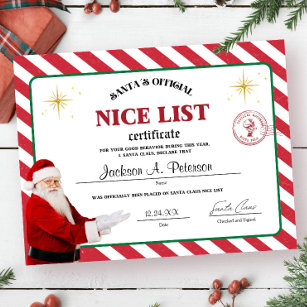 Das Offizielle Zeugnis der Nizza-Liste des Weihnac Poster