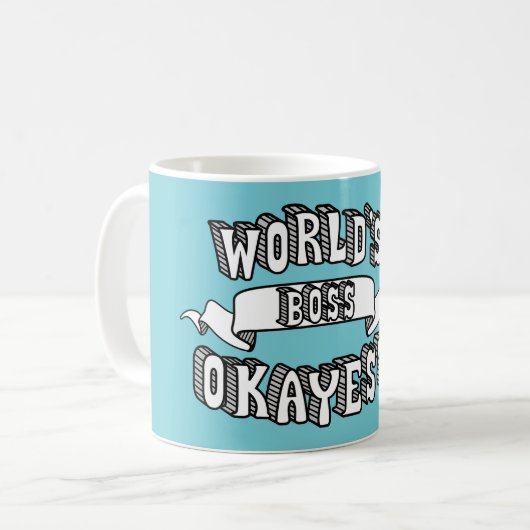 Das Okayest der Welt Chef-lustige Text-Tasse Kaffeetasse (Vorderseite Links)