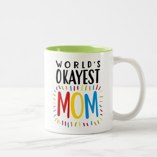 Das Okayest der Welt MAMA - Tee-Kaffee-Tasse Zweifarbige Tasse (Rechts)