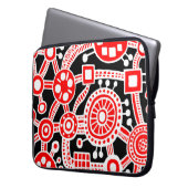 Das Ökosystem III rot und weiß auf schwarz Laptopschutzhülle (Vorderseite Links)