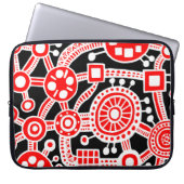 Das Ökosystem III rot und weiß auf schwarz Laptopschutzhülle (Vorderseite)