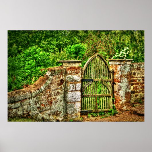 Das Old Garden Gate Print (HDR) Poster (Vorne)