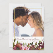 Das One Soul Lieben Foto Burgundy Gold gefunden Save The Date (Vorderseite)