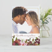 Das One Soul Lieben Foto Burgundy Gold gefunden Save The Date (Stehend Vorderseite)