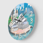 Das Opernhaus von Sydney Große Wanduhr (Winkel)