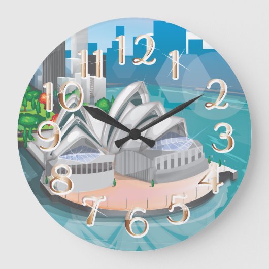 Das Opernhaus von Sydney Große Wanduhr (Vorderseite)