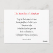 Das Opfer der Abraham-Gebetskarte Postkarte (Rückseite)