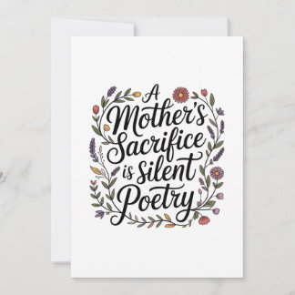 Das Opfer einer Mutter ist stille Poesie Feiertagskarte