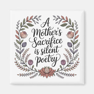 Das Opfer einer Mutter ist stille Poesie Magnet
