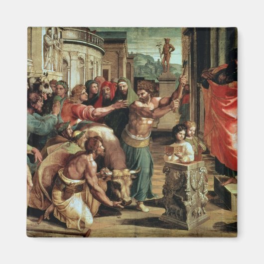 Das Opfer in Lystra (Cartoon für die Sieben C Magnet (Vorne)